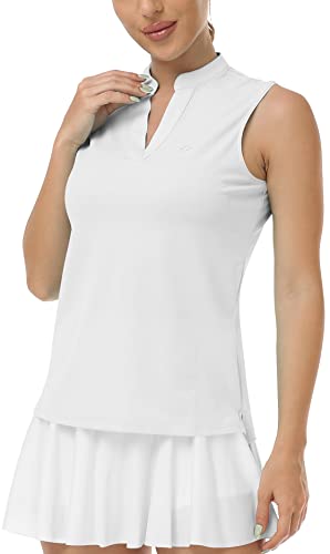 9DF MoFiz Women's Sleeveless Golf Polo Tennis Shirt Sport T-Shirt V-Neck Athletic Tops Active Tee Aura Restored