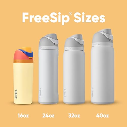 Push It Collection Owala FreeSip Insulated Stainless Steel Water Bottle with Straw for Sports and Travel, BPA-Free, 24-oz, Boneyard Aura Restored