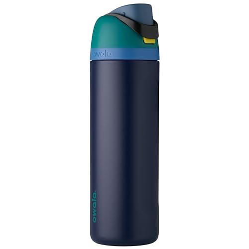 Push It Collection Owala FreeSip Insulated Stainless Steel Water Bottle with Straw for Sports and Travel, BPA-Free, 24-oz, Boneyard Aura Restored