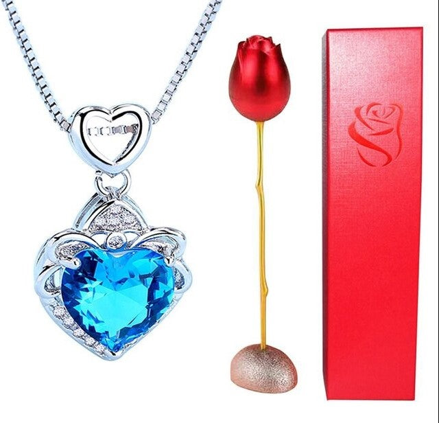 Vilsium Pink Eternal Love Necklace Pendant Holder Set Aura Restored