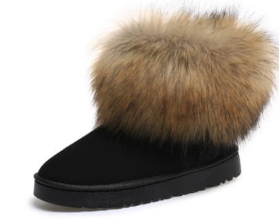 Kuromi Women's Fox Fur Snow Boots Aura Restored