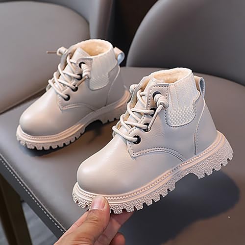 Boys Girls Winter Shoes Toddler Baby Snow Boots Warm Lined Soft Sole Shoe Infant First Walking Cozy Non-Slip Shoes