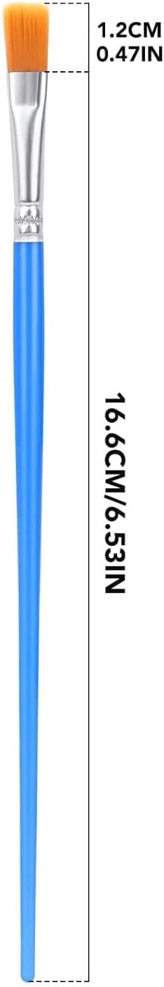 10Pcs 9mm Wide Flat Paint Brushes Set with Nylon Hair