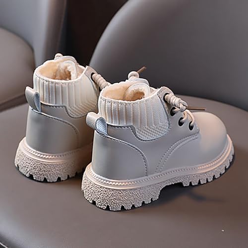 Boys Girls Winter Shoes Toddler Baby Snow Boots Warm Lined Soft Sole Shoe Infant First Walking Cozy Non-Slip Shoes