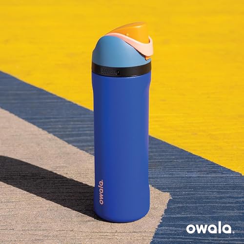 Push It Collection Owala FreeSip Insulated Stainless Steel Water Bottle with Straw for Sports and Travel, BPA-Free, 24-oz, Boneyard Aura Restored