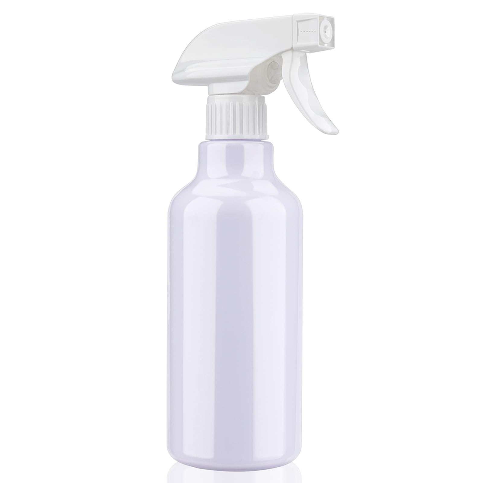 12 oz heavy-duty plastic spray bottles from Aura Restored, used for cleaning supplies, with spray nozzles and clear transparent bodies.