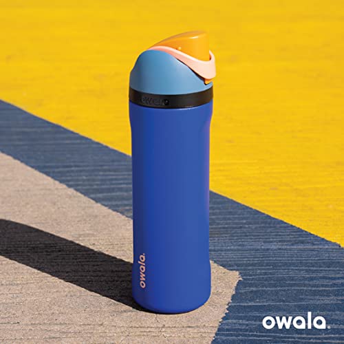 Push It Collection Owala FreeSip Insulated Stainless Steel Water Bottle with Straw for Sports and Travel, BPA-Free, 24-oz, Boneyard Aura Restored