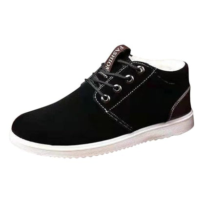 Aura Restored men's winter snow boots with velvet lining, thick soles, warm casual hiking style, size 9, outdoor footwear.