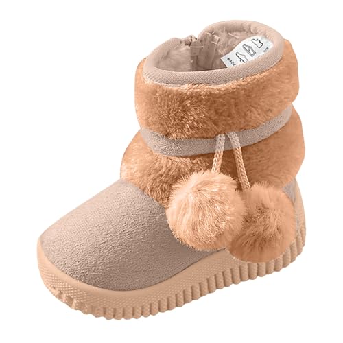 IWIHMIV Toddler Winter Shoes Mid Calf Boots With Side Zipper Snow Boots Cotton Shoes for Boys And Girls Warm Thick Cotton Boots