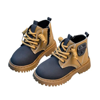 Aura Restored toddler snow boots for boys and girls, warm lined baby winter shoes with soft soles for cozy indoor and outdoor walking.