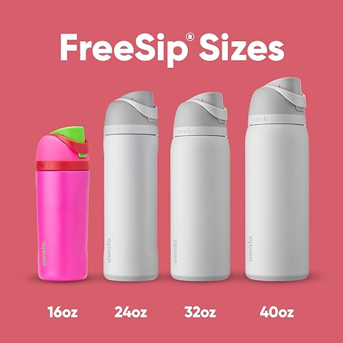 Push It Collection Owala FreeSip Insulated Stainless Steel Water Bottle with Straw for Sports and Travel, BPA-Free, 24-oz, Boneyard Aura Restored