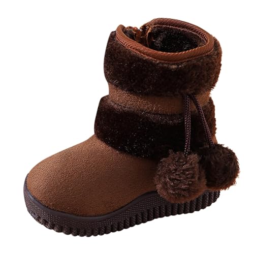 IWIHMIV Toddler Winter Shoes Mid Calf Boots With Side Zipper Snow Boots Cotton Shoes for Boys And Girls Warm Thick Cotton Boots