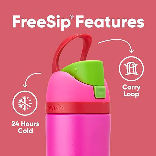 Push It Collection Owala FreeSip Insulated Stainless Steel Water Bottle with Straw for Sports and Travel, BPA-Free, 24-oz, Boneyard Aura Restored