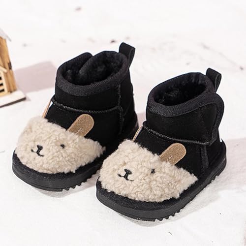 IWIHMIV Toddler Winter Shoes Mid Calf Boots With Side Zipper Snow Boots Cotton Shoes for Boys And Girls Warm Thick Cotton Boots