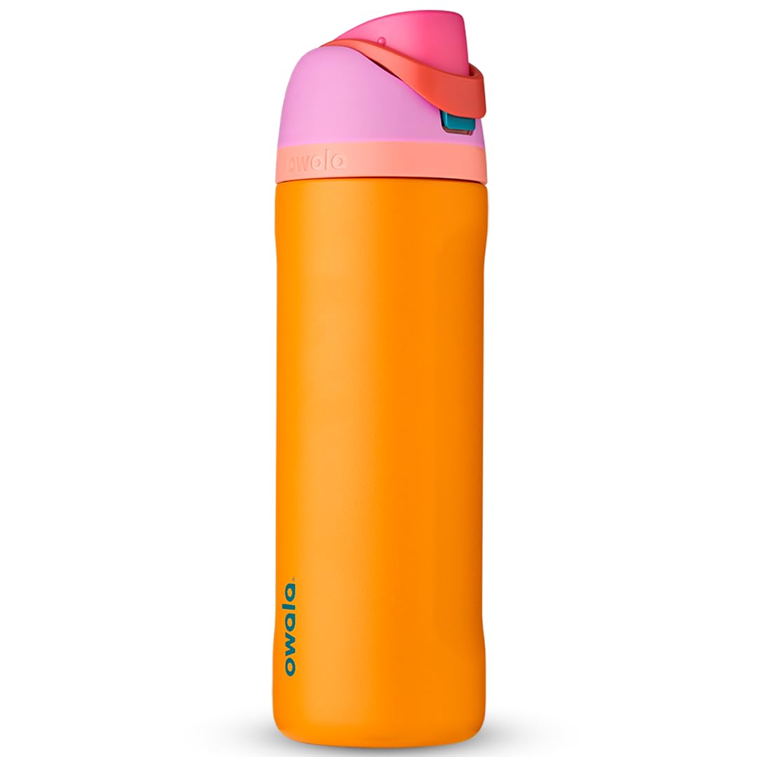 Push It Collection Owala FreeSip Insulated Stainless Steel Water Bottle with Straw for Sports and Travel, BPA-Free, 24-oz, Boneyard Aura Restored