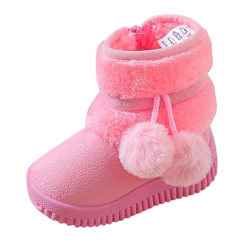 IWIHMIV Toddler Winter Shoes Mid Calf Boots With Side Zipper Snow Boots Cotton Shoes for Boys And Girls Warm Thick Cotton Boots