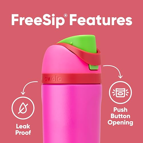 Push It Collection Owala FreeSip Insulated Stainless Steel Water Bottle with Straw for Sports and Travel, BPA-Free, 24-oz, Boneyard Aura Restored