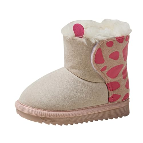 IWIHMIV Toddler Winter Shoes Mid Calf Boots With Side Zipper Snow Boots Cotton Shoes for Boys And Girls Warm Thick Cotton Boots