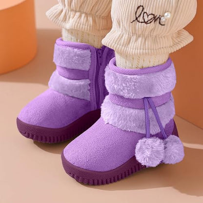 IWIHMIV Girl Toddler Winter Snow Boots