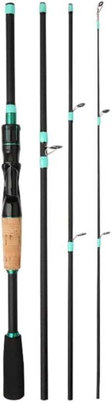 Fiberglass Spinner Baitcasting Fishing Rod with 4/5 Sections, Strong Waist Strength and Resilience, Smooth Line Guides, 2500g Load Capacity, for Lure Fishing in Freshwater or Saltwater