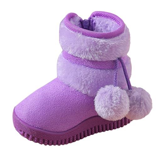 IWIHMIV Toddler Winter Shoes Mid Calf Boots With Side Zipper Snow Boots Cotton Shoes for Boys And Girls Warm Thick Cotton Boots