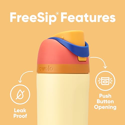 Push It Collection Owala FreeSip Insulated Stainless Steel Water Bottle with Straw for Sports and Travel, BPA-Free, 24-oz, Boneyard Aura Restored