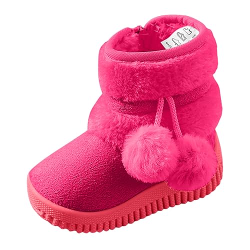 IWIHMIV Toddler Winter Shoes Mid Calf Boots With Side Zipper Snow Boots Cotton Shoes for Boys And Girls Warm Thick Cotton Boots