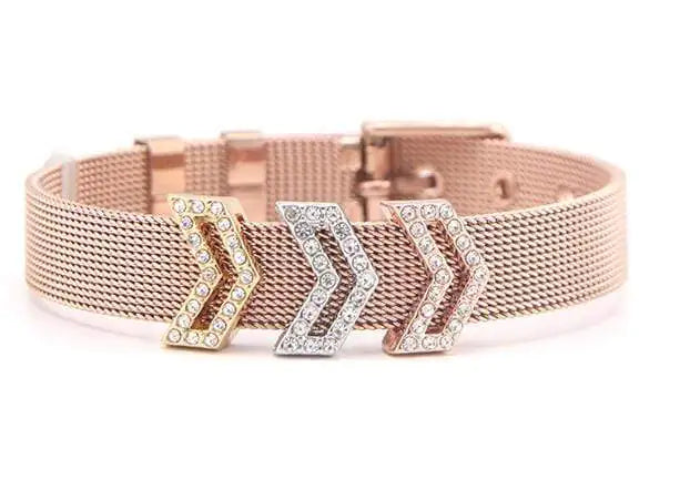 Stainless Steel Slider Bracelet -Rose Gold Aura Restored