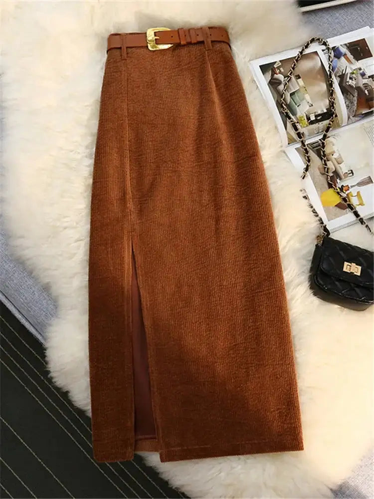 9DF Corduroy Women Skirt Aura Restored