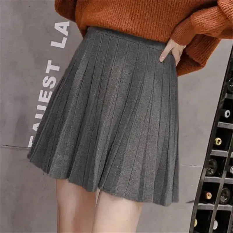 9DF High Waist Knitted Mini Skirt Aura Restored