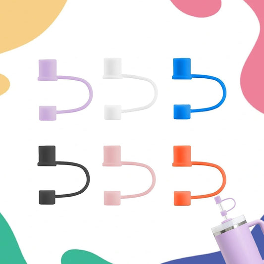 6-Pack Straw Toppers, for Stanley Straw Covers Cap for Tumblers for Stanley Cup, Silicone Dust-Proof Straw Caps Compatible with Stanley Cup Accessories （Cup is Not Included）, Multi-colors 3