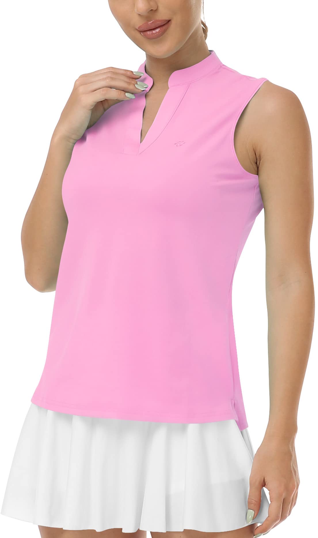 9DF MoFiz Women's Sleeveless Golf Polo Tennis Shirt Sport T-Shirt V-Neck Athletic Tops Active Tee Aura Restored