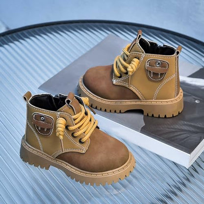 Aura Restored boys and girls winter snow boots for toddlers, warm lined infant crib shoes with soft soles for cozy walking.
