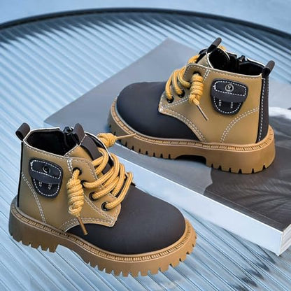 Aura Restored boys and girls winter snow boots for toddlers, warm lined infant crib shoes with soft, cozy soles for winter walks.
