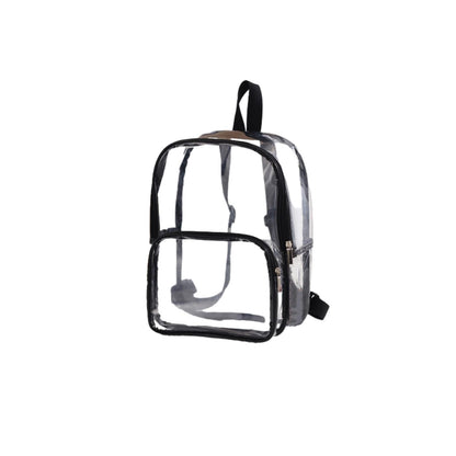 Clear Backpack Large Capacity Transparent Shoulder Backpack Transparent Packets Plastic Backpack (Black)