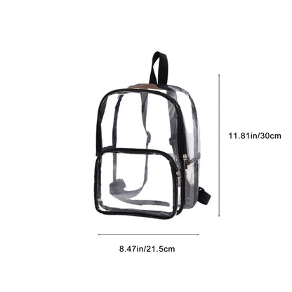 Clear Backpack Large Capacity Transparent Shoulder Backpack Transparent Packets Plastic Backpack (Black)