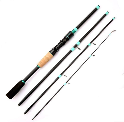 Fiberglass Spinner Baitcasting Fishing Rod with 4/5 Sections, Strong Waist Strength and Resilience, Smooth Line Guides, 2500g Load Capacity, for Lure Fishing in Freshwater or Saltwater