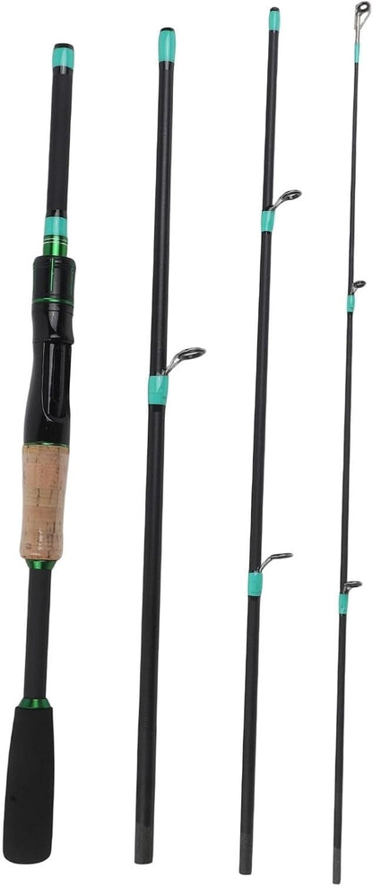 Fiberglass Spinner Baitcasting Fishing Rod with 4/5 Sections, Strong Waist Strength and Resilience, Smooth Line Guides, 2500g Load Capacity, for Lure Fishing in Freshwater or Saltwater