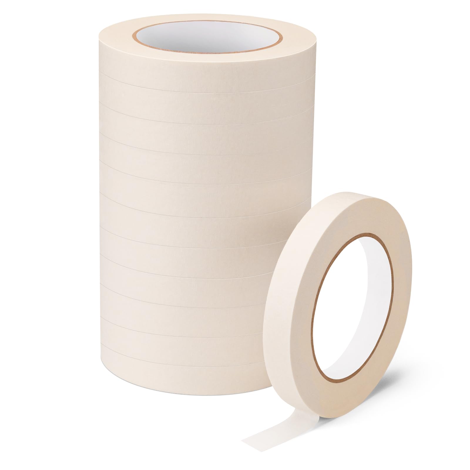 Aura Restored KICNIC painter tape roll, white masking tape, 0.7 inch by 60 yards, ideal for craft and painting projects.