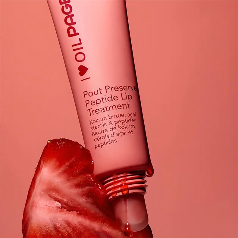 Pout Preserve Hydrating Peptide Lip Treatment,Shiny Lip Stain Tint,Long Lasting Lip Gloss Plumping Lip Oil Aura Restored