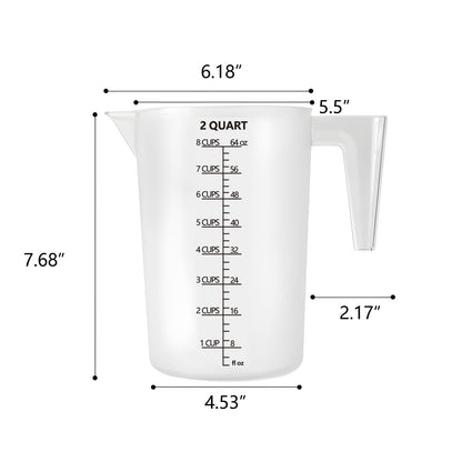Laser-Etched Measuring Cup Set, 16 oz & 8 oz Cup Clear Plastic
