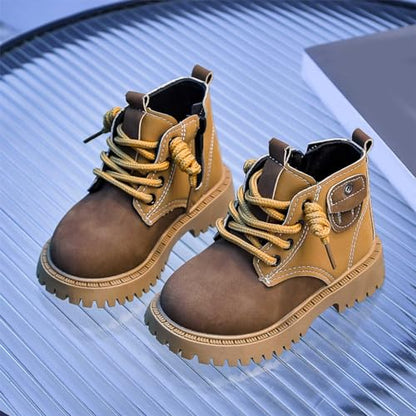 Aura Restored boys and girls winter snow boots for toddlers, warm soft-lined infant crib shoes for cozy winter walking.