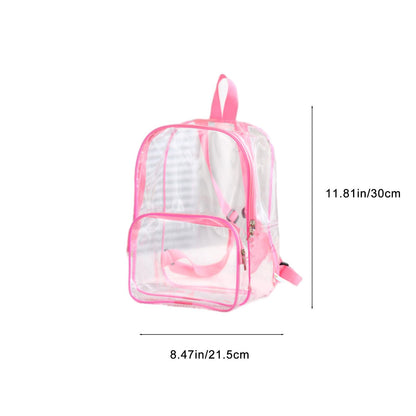 Clear Backpack Large Capacity Transparent Shoulder Backpack Transparent Packets Plastic Backpack (Black)