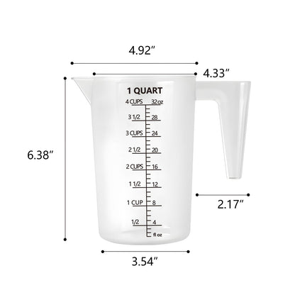 Laser-Etched Measuring Cup Set, 16 oz & 8 oz Cup Clear Plastic