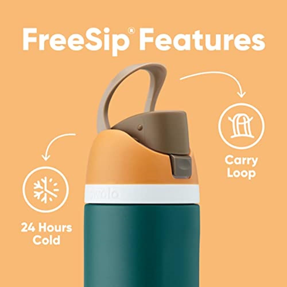 Push It Collection Owala FreeSip Insulated Stainless Steel Water Bottle with Straw for Sports and Travel, BPA-Free, 24-oz, Boneyard Aura Restored