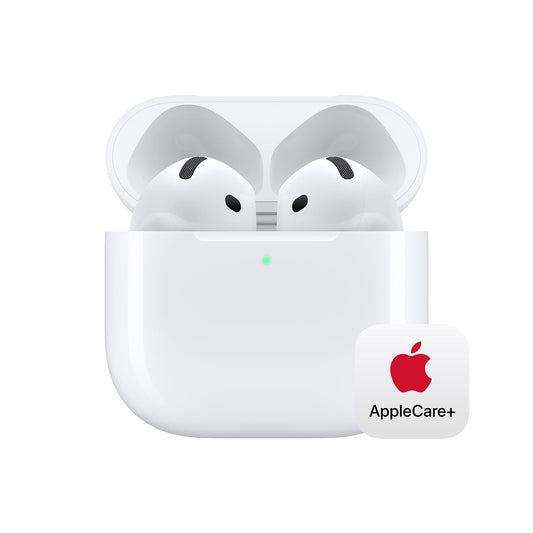 Apple AirPods 4 Wireless Earbuds, Bluetooth Headphones, Personalized Spatial Audio, Sweat and Water Resistant, USB-C Charging Case, H2 Chip, Up to 30 Hours of Battery Life with AppleCare+ (2 Years)