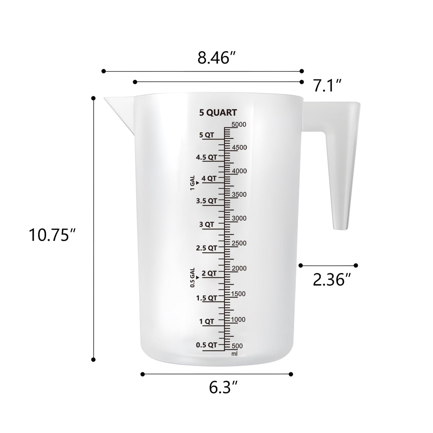 Laser-Etched Measuring Cup Set, 16 oz & 8 oz Cup Clear Plastic