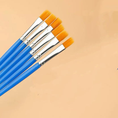 10Pcs 9mm Wide Flat Paint Brushes Set with Nylon Hair