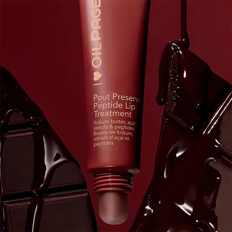 Pout Preserve Hydrating Peptide Lip Treatment,Shiny Lip Stain Tint,Long Lasting Lip Gloss Plumping Lip Oil Aura Restored