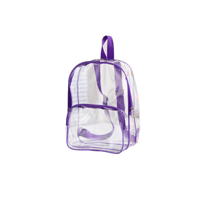 Clear Backpack Large Capacity Transparent Shoulder Backpack Transparent Packets Plastic Backpack (Black)